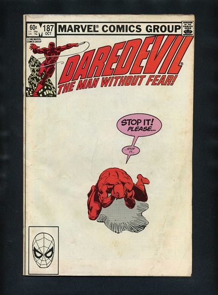 Daredevil #187 G/VG 1982 Marvel Frank Miller Comic Book